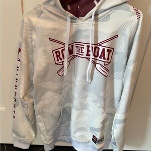 Row the Boat Men's White Camo Hoodie with Maroon Logo UNRL size XS